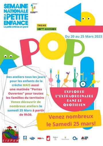 Des ateliers tous les jours pour les enfants de la creche mais aussi une matinee portes ouvertes pour toutes les familles du territoire venez decouvrir de nombreux ateliers le same