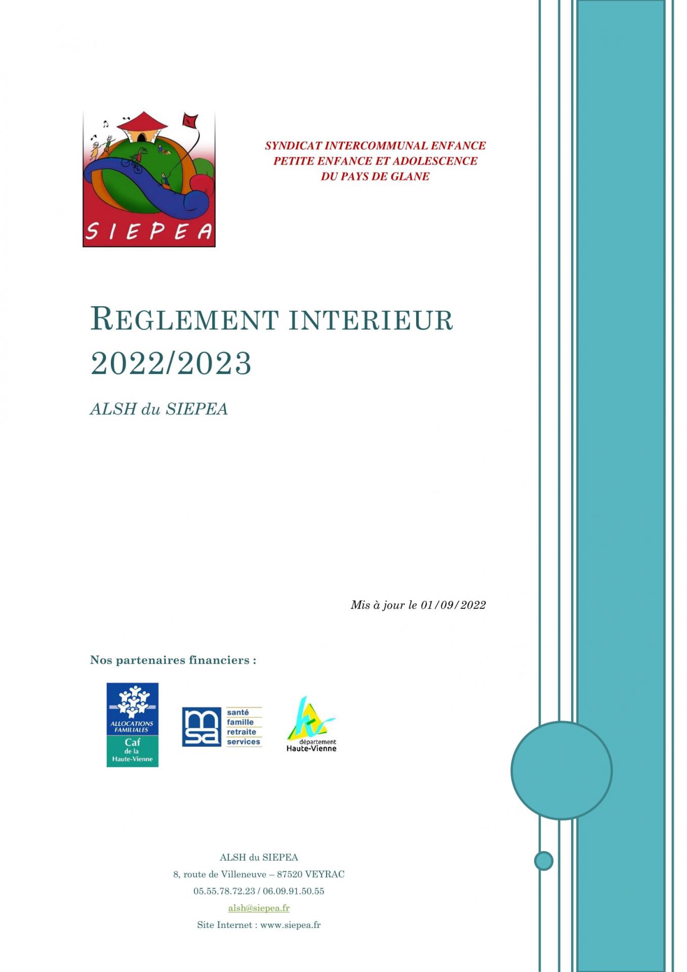 Réglement intérieur 2022-2023